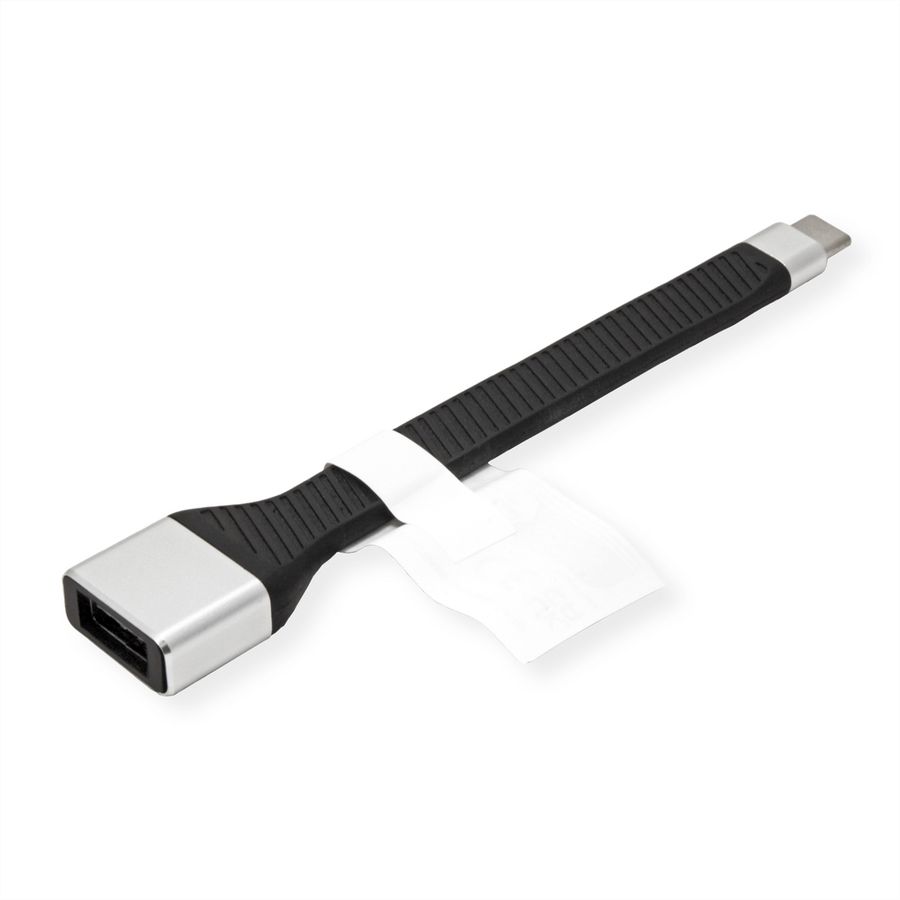 ROLINE Câble USB 3.2 Gen 2 en silicone, C-A, M/F, 10Gbit/s, Emark, noir, 11 cm