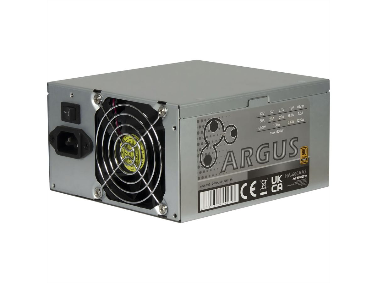 Bloc d'alimentation ATX 600 W avec ventilateur 80 mm, Solution compacte pour boîtier serveur 2U