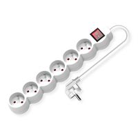 VALUE Prise multiple, 6x UTE avec interrupteur, blanc, 1,5 m