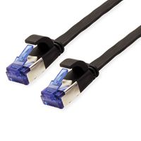 Cordon VALUE Cat.6A (Classe EA) F/UTP confectionné, plat, noir, 5 m