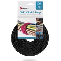 VELCRO® One Wrap® Strap 25mm x 300mm, 100 pièces, ignifugé, noir