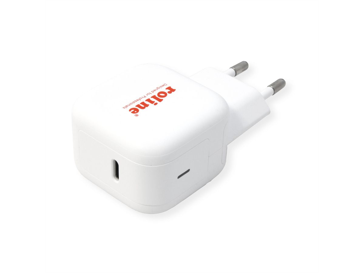 ROLINE Chargeur USB avec prise Euro, 1 port, QC3.0, GaN, 20W