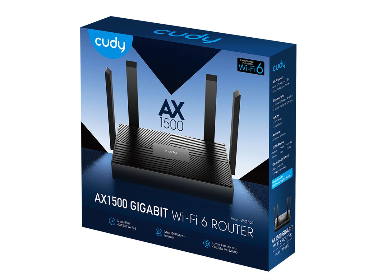 CUDY WR1500 AX1500 Routeur WiFi 6, Gigabit