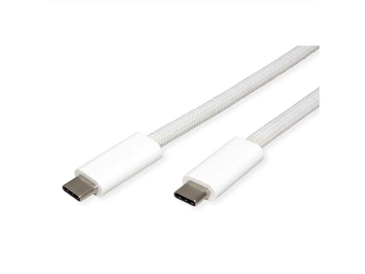 ROLINE Câble USB4 Gen3x2, C–C, M/M, 8K UHD-2, 40Gbit/s, 240W, blanc, 2 m