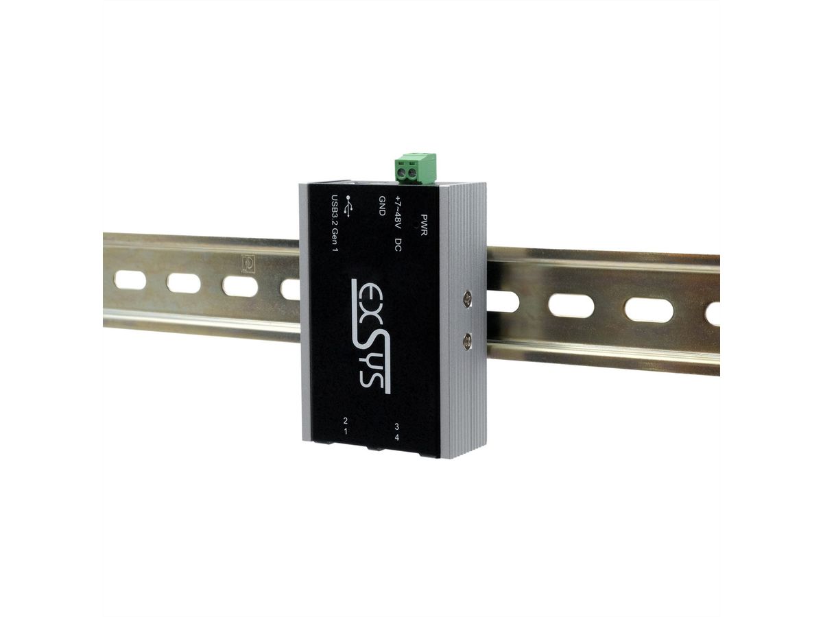 EXSYS EX-1181HMS-WT Petit hub métallique USB 3.2 Gen 1 à 4 ports