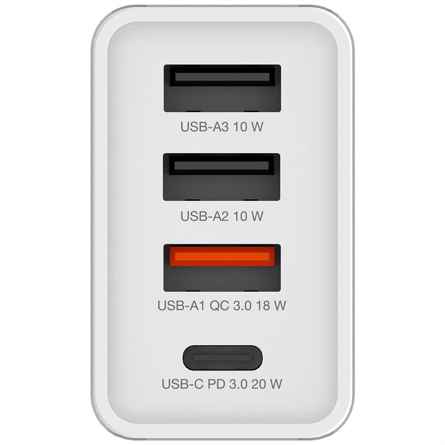 VERBATIM Chargeur USB mural 4 ports 30 W blanc