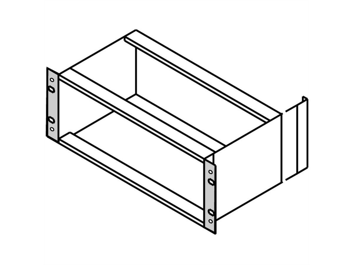 SCHROFF Equerre 19" type F avec / sans trous de préhension pour joint textile - Equerre 19" 5UH M.GR. 2PCS