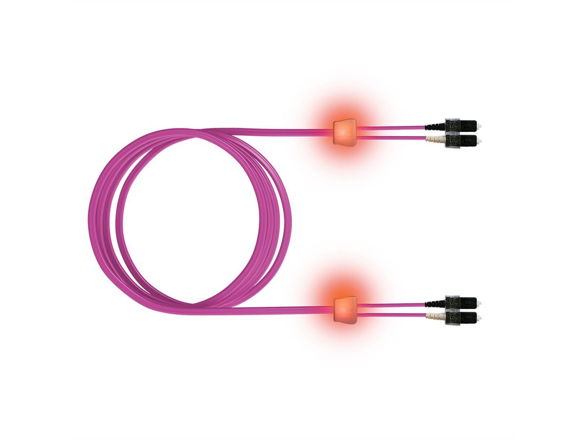 saCon Câble FO duplex 50/125µm OM4, SC/SC, violet, 10 m