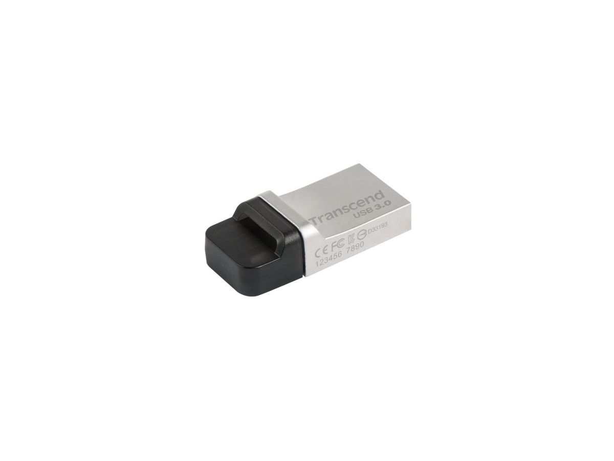 Transcend JetFlash 880 OTG 32GB lecteur USB flash 32 Go USB Type-A / Micro-USB 3.2 Gen 1 (3.1 Gen 1) Noir, Argent