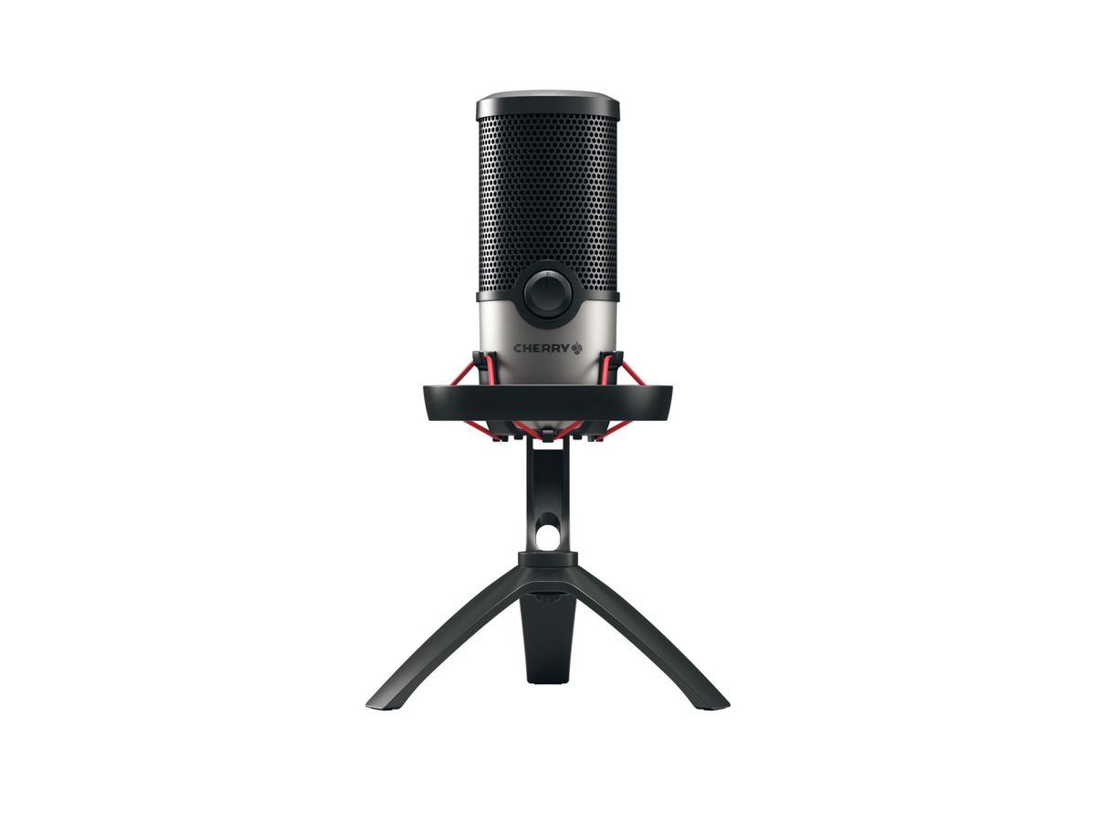 CHERRY UM 6.0 ADVANCED Microphone USB avec Shock Mount pour le streaming et le bureau, noir