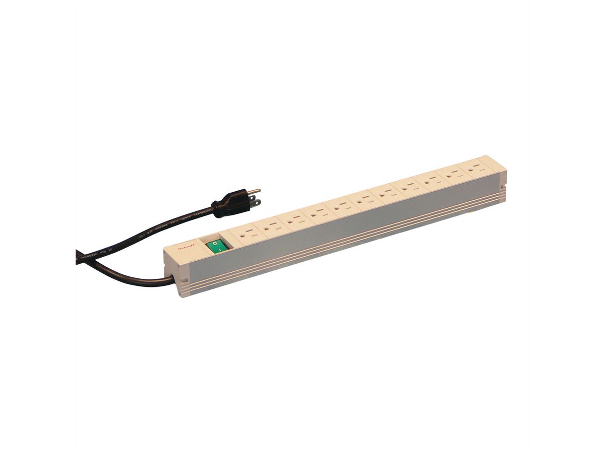 Bâti de prises SCHROFF, USA, 11 prises, 19", avec interrupteur