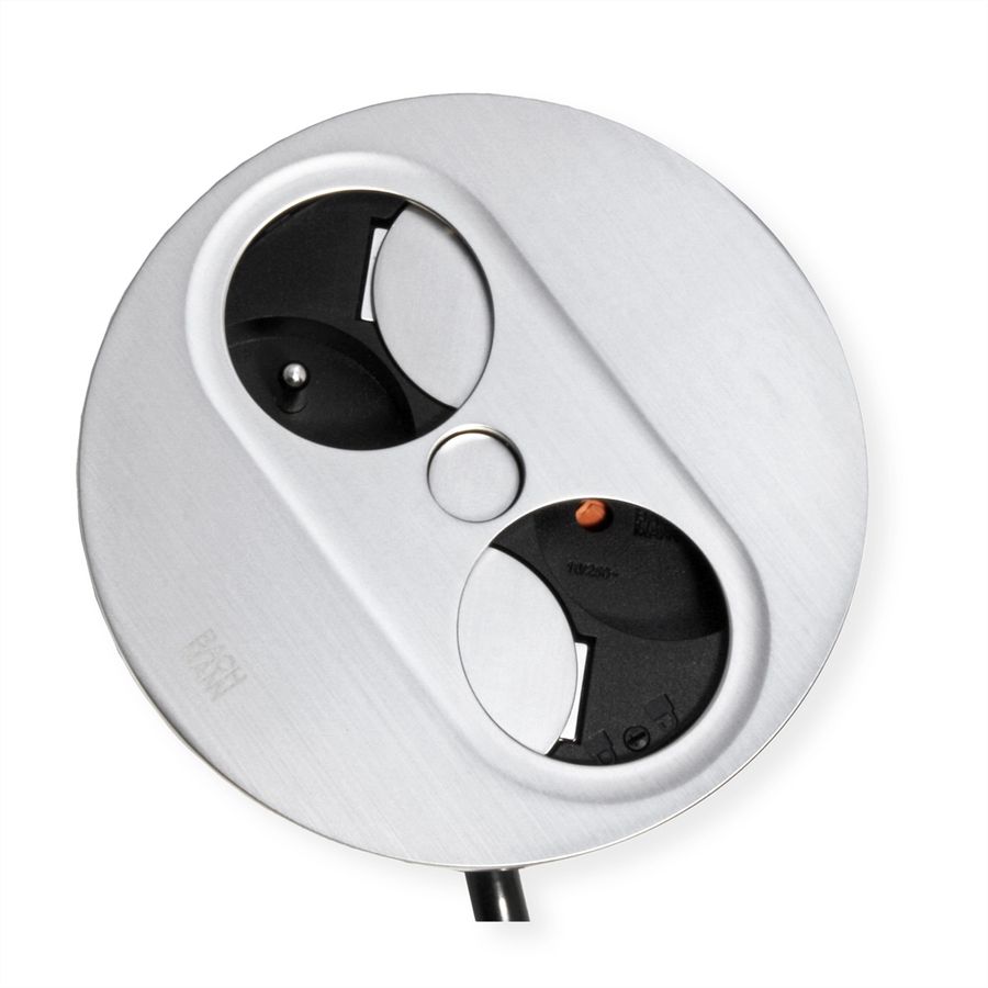 BACHMANN TWIST 2 2xUTE 2,0m AEH aspect inox rond, mesure p.Ph.3mH05VV-F 5G4 CEE3x32A Lan