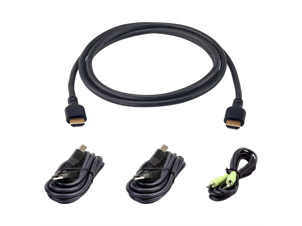 ATEN 2L-7D02UH21X4 Kit de câbles KVM sécurisés HDMI ultra haut débit USB de 1,8 m