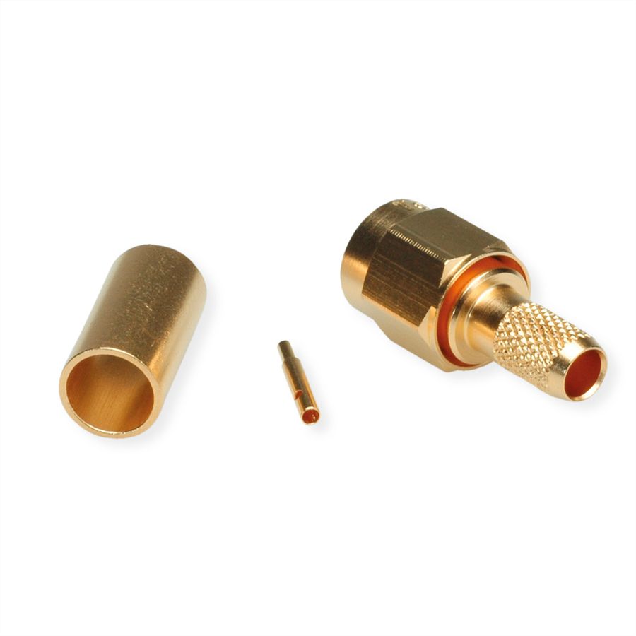 TELEGÄRTNER Connecteur à sertir SMA, pour RG-58C/U, connexion à souder/à sertir, plaqué or