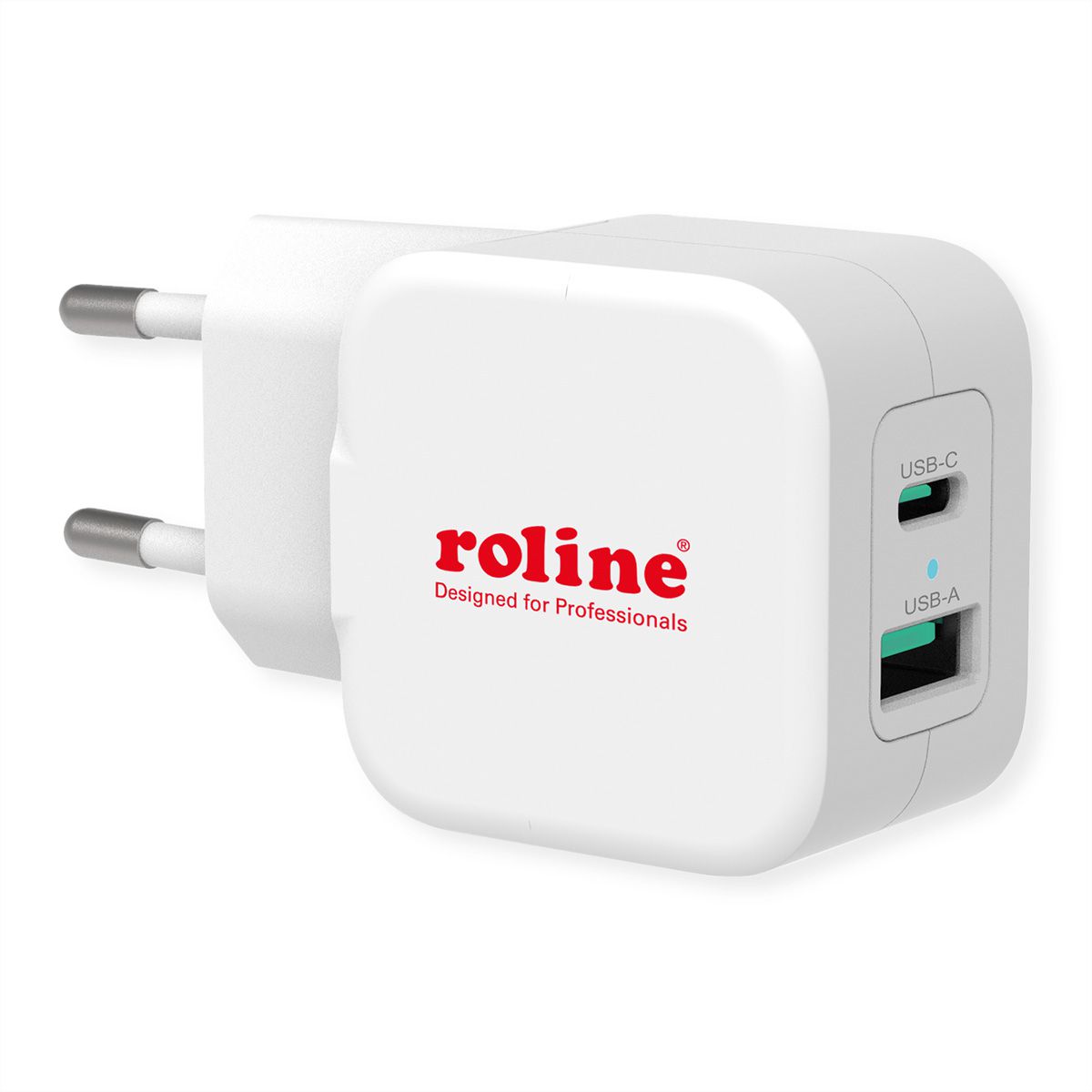 ROLINE Chargeur USB avec prise Euro, 2 ports, 1x QC3.0 A + 1x C (PD), 20W