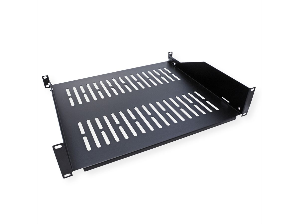 VALUE Etagère 19", 485 x 400mm, 2UH, max. 25kg, noir