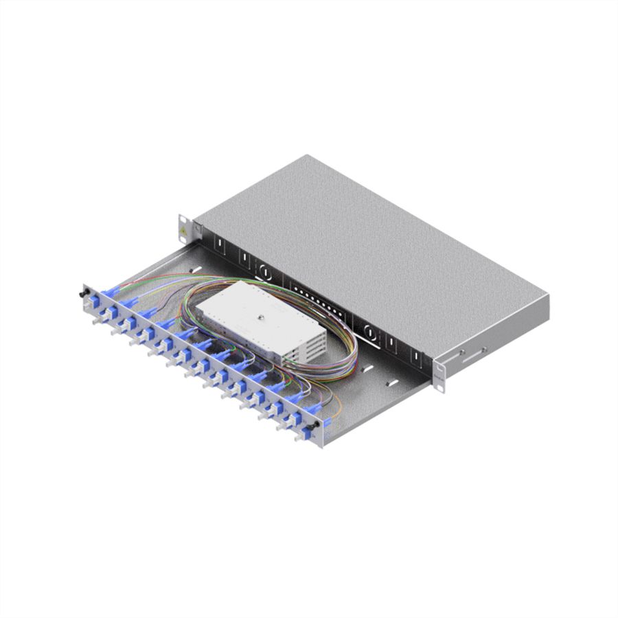 EasyLan Tiroir FO pour fusion basique catégorie C, 19" 1U, 24 ports, 24x LC-duplex, OS2