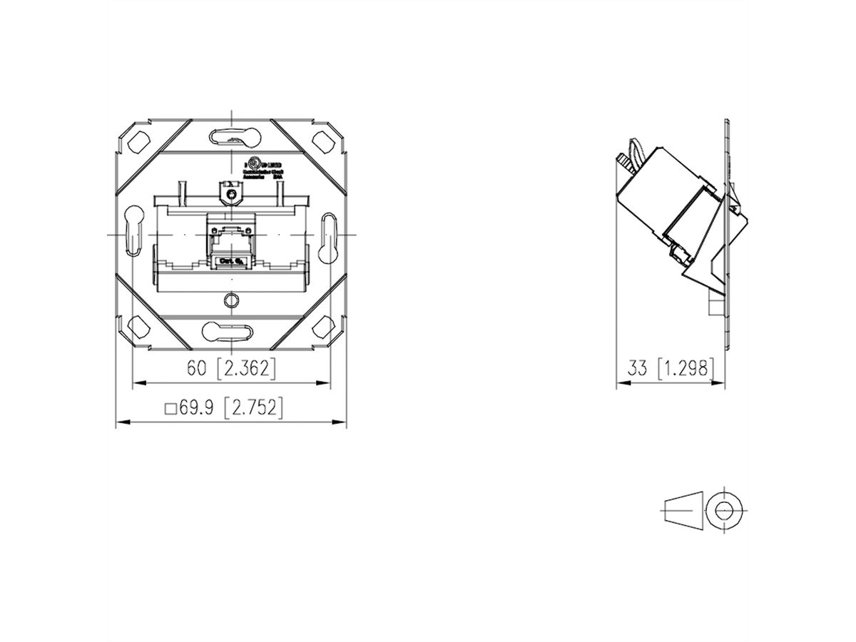 METZ CONNECT C6Amodul 1 port 180°M encastré sans cache