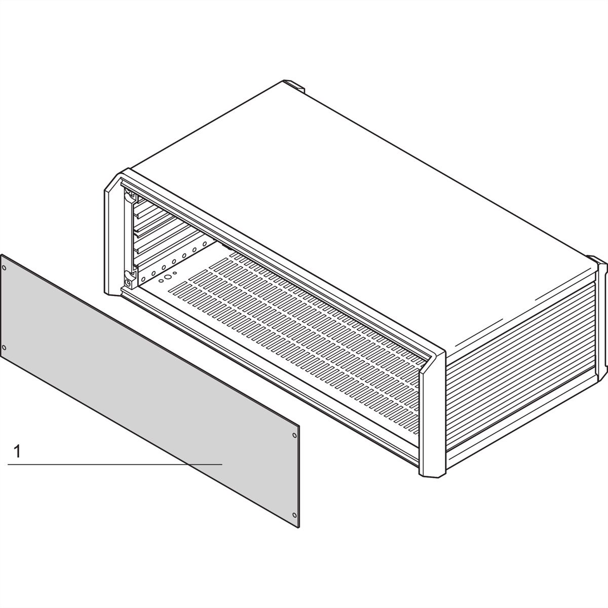 SCHROFF PropacPRO Face avant, pleine largeur, non blindée, 4 U, 42 CV, 2 mm, alu, anodisé, bords non traités
