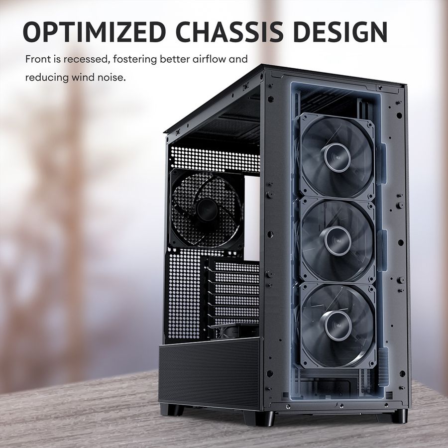 ANTEC FLUX Boîtier PC Midi Tower Gaming ATX, noir
