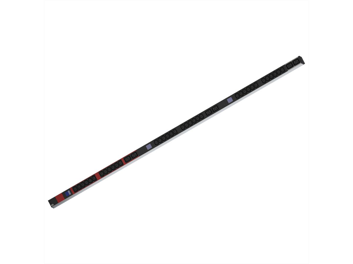 BACHMANN BN0500 PDU 19" 1U 36xC13, 6x C19, mesure de puissance, prise CEE 3x16A, rouge