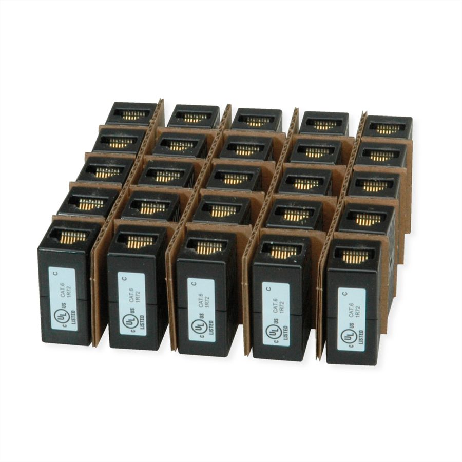 ROLINE Coupleur RJ-45 non blindé, Cat.6 (Classe E), Lot de 25