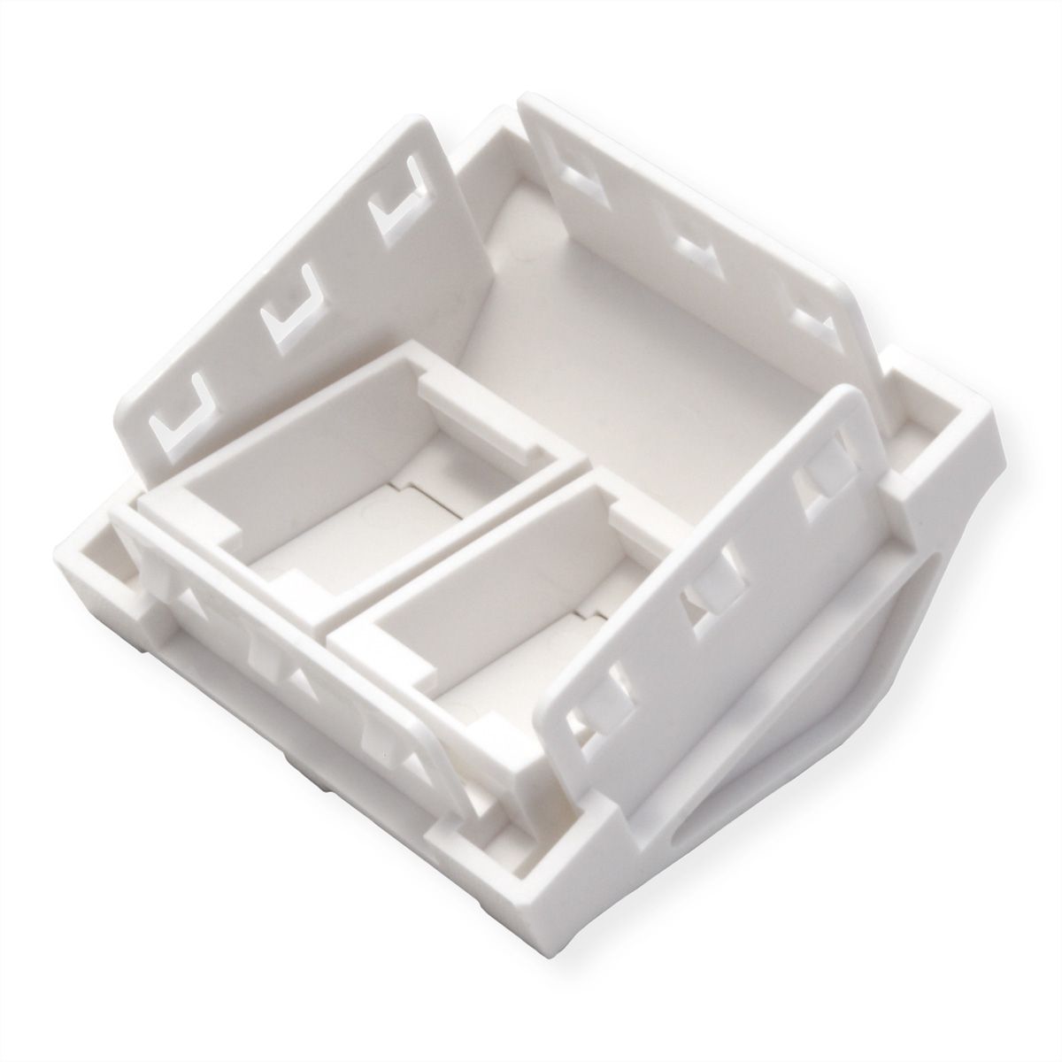 METZ CONNECT Keystone boîtier de raccordement 45x45 mm, 2 ports non équipé, blanc pur RAL 9010