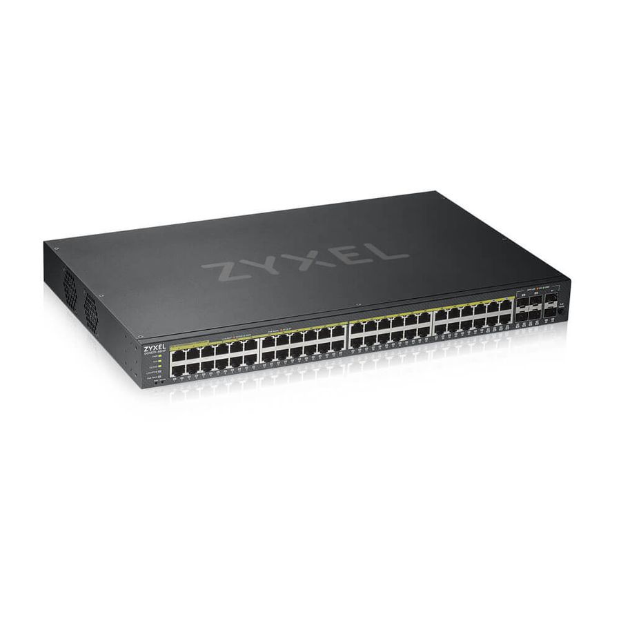 Zyxel GS1920-48HPV2 Géré Gigabit Ethernet (10/100/1000) Noir Connexion Ethernet, supportant l'alimentation via ce port (PoE)