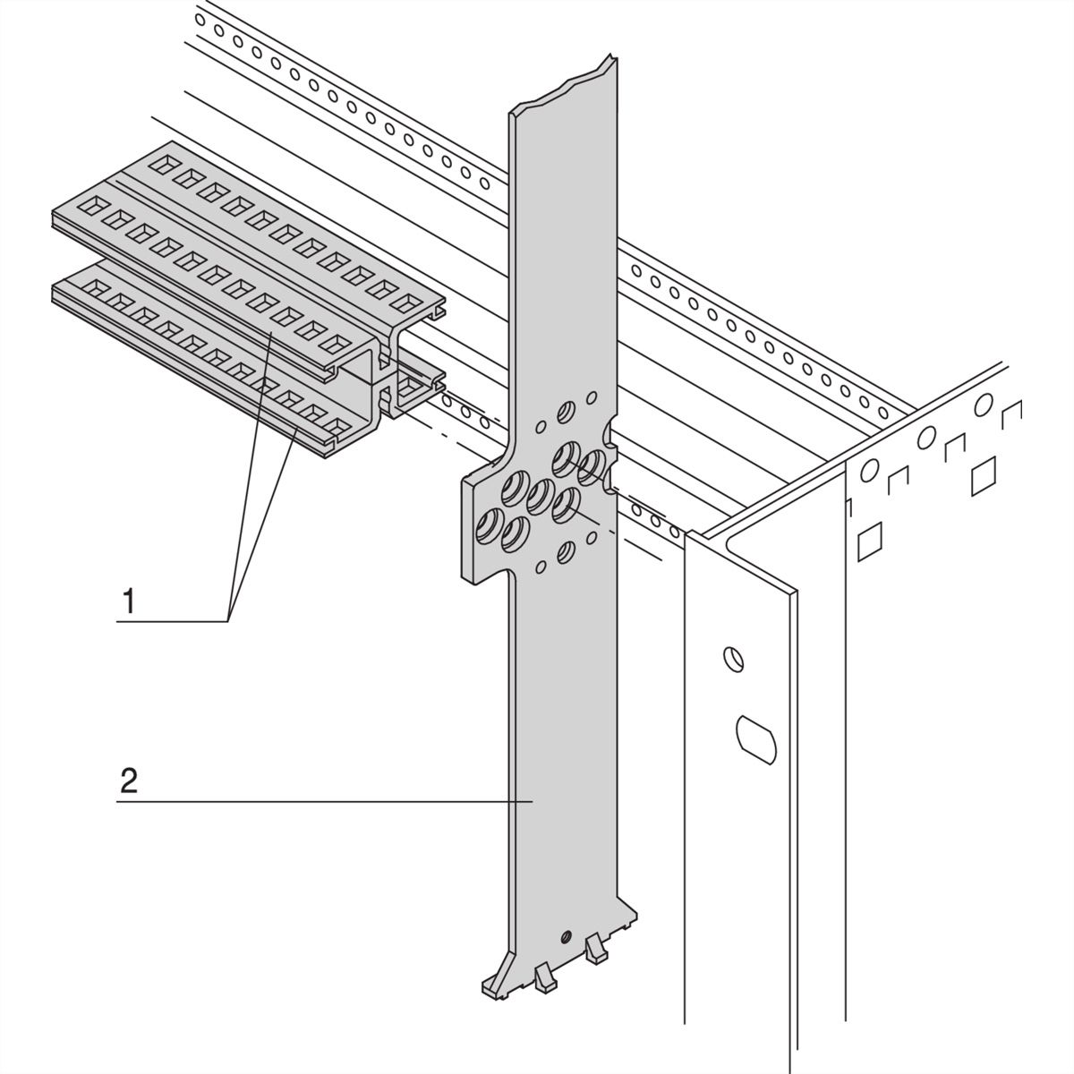 Profilé de fractionnement SCHROFF 6 U pour montage combiné