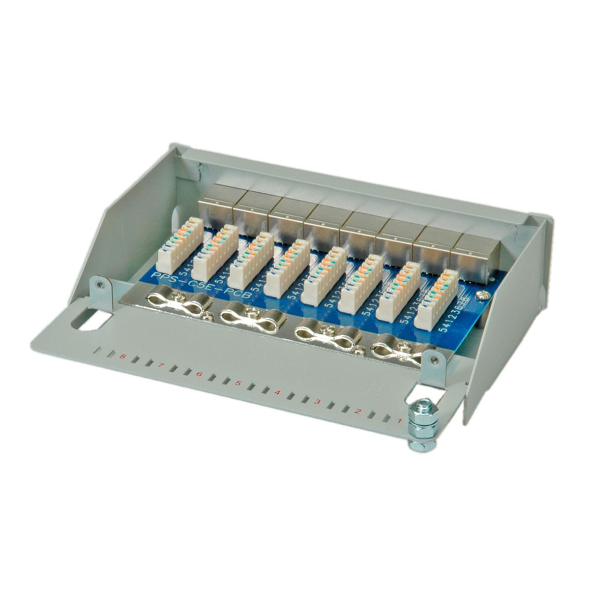 ROLINE Panneau de brassage Cat.5e (Classe D), 8 ports, gris