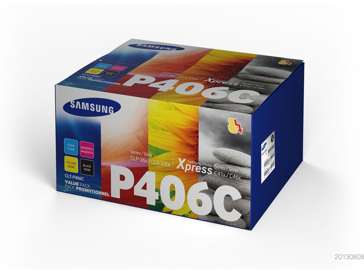 Samsung CLT-P406C Original Noir, Cyan, Magenta, Jaune 4 pièce(s)