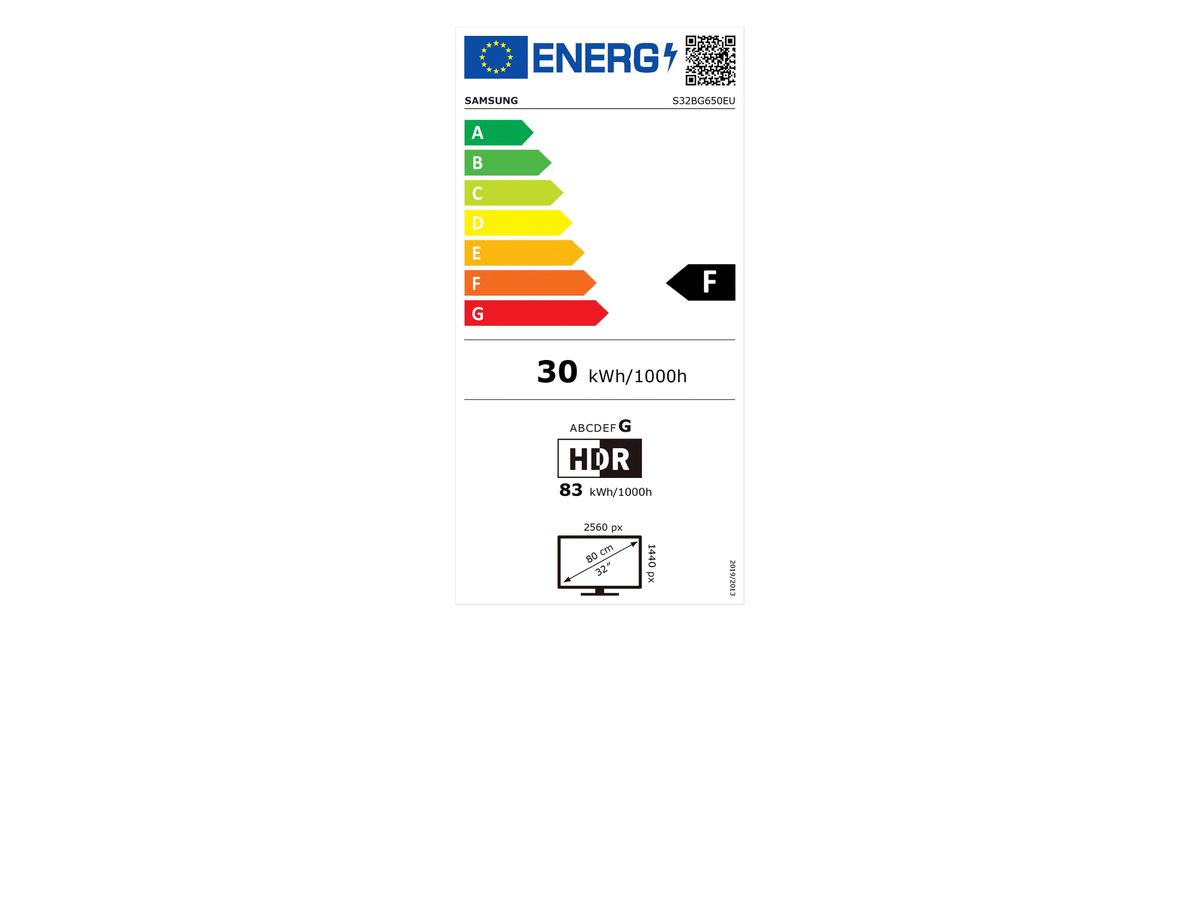 Samsung G65B écran plat de PC 81,3 cm (32") 2560 x 1440 pixels Quad HD LED Noir