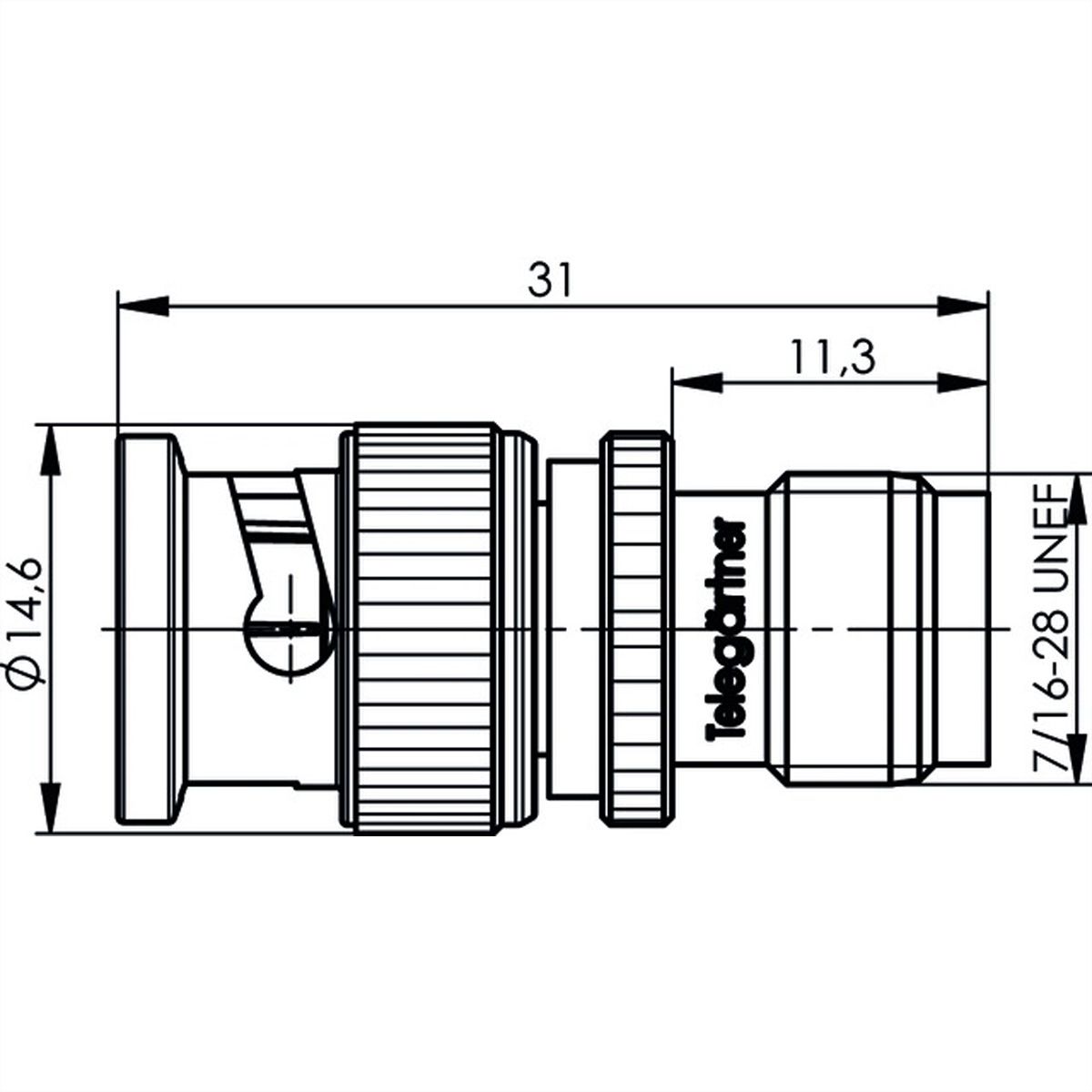 TELEGÄRTNER Adaptateur mâle BNC / femelle TNC