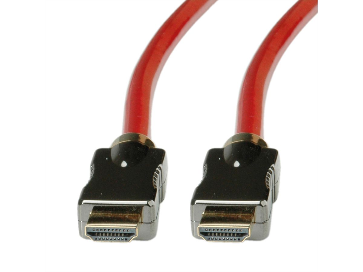 ROLINE Câble HDMI 8K (7680 x 4320) avec Ethernet, M/M, rouge, 2 m