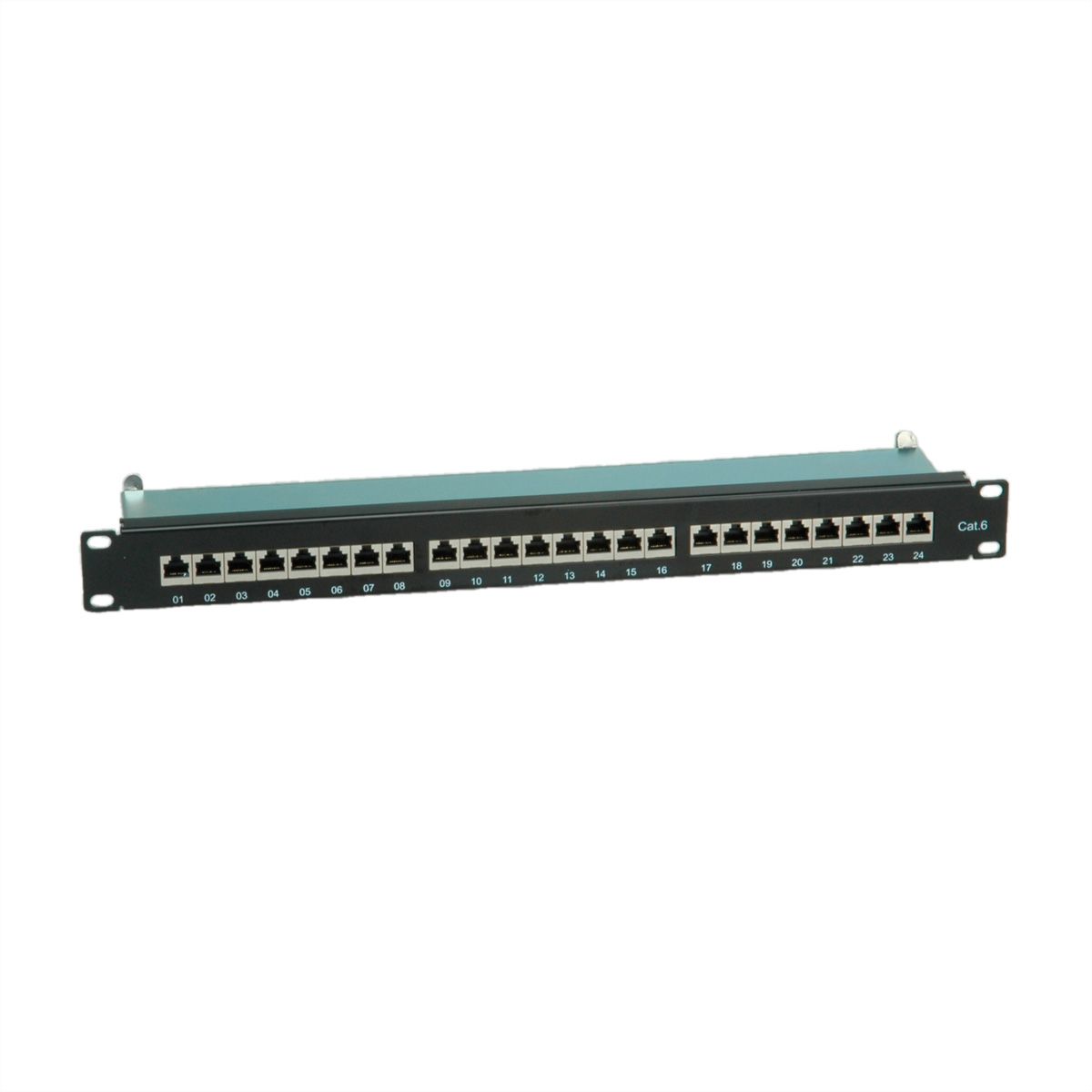 VALUE Panneau de brassage Cat.6 (Classe E) 19", 24 ports, STP, noir