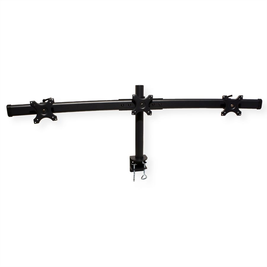 VALUE Bras pour LCD triple, noir, montage sur table