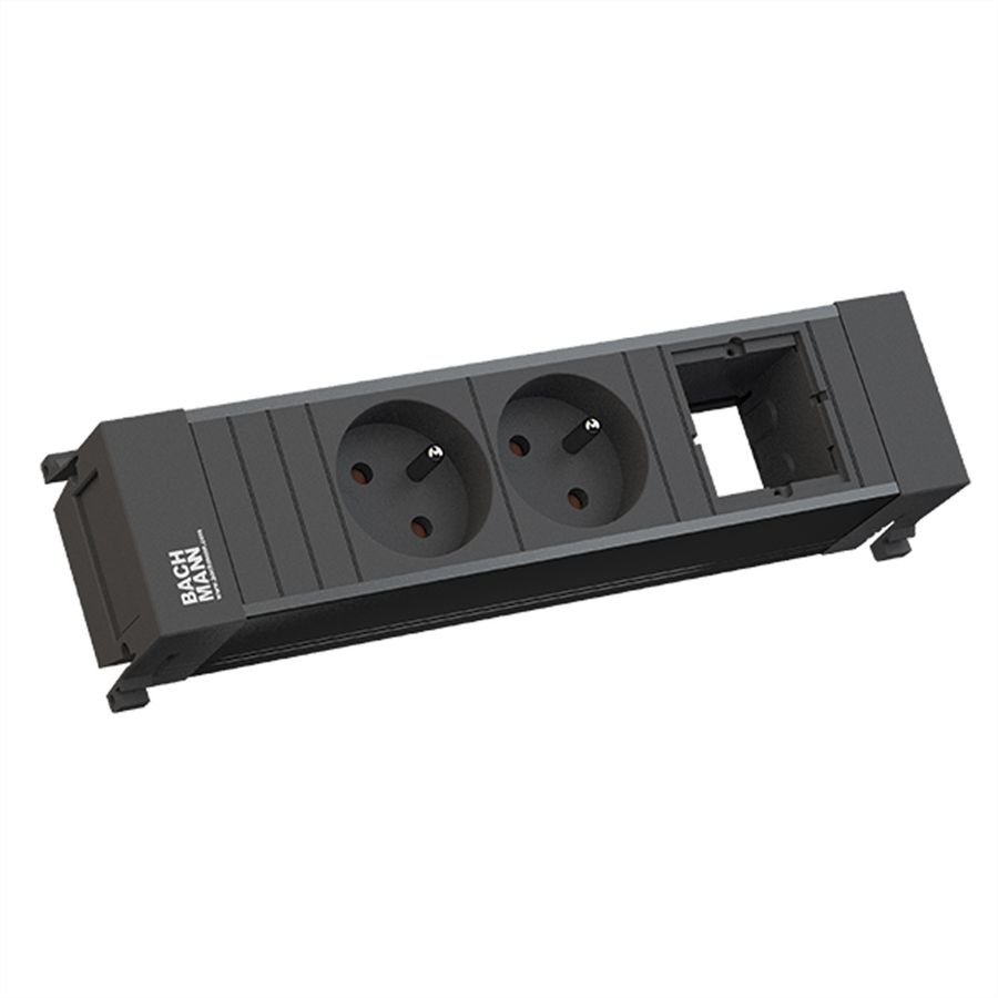 BACHMANN POWER FRAME 2xUTE 1xCM profilé plastique noir