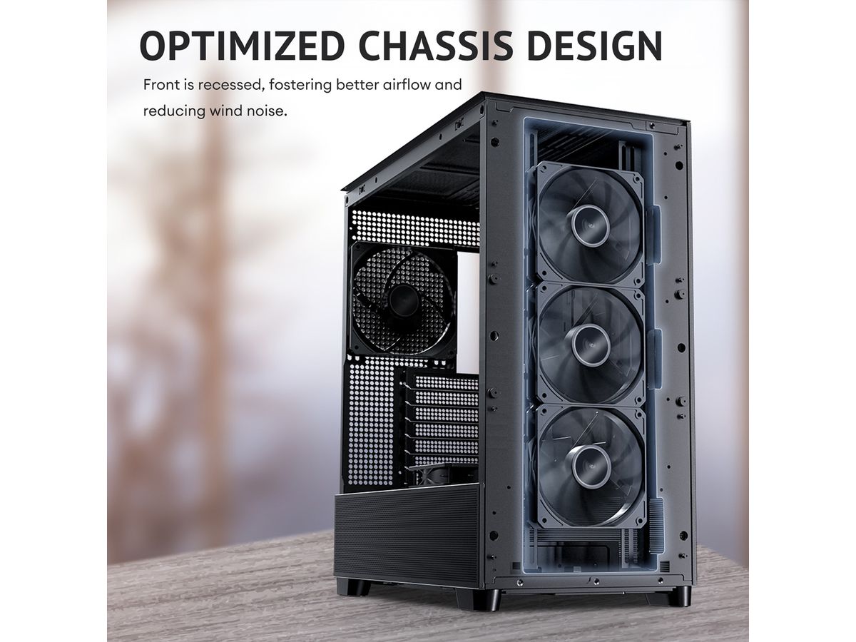 ANTEC FLUX Boîtier PC Midi Tower Gaming ATX, noir