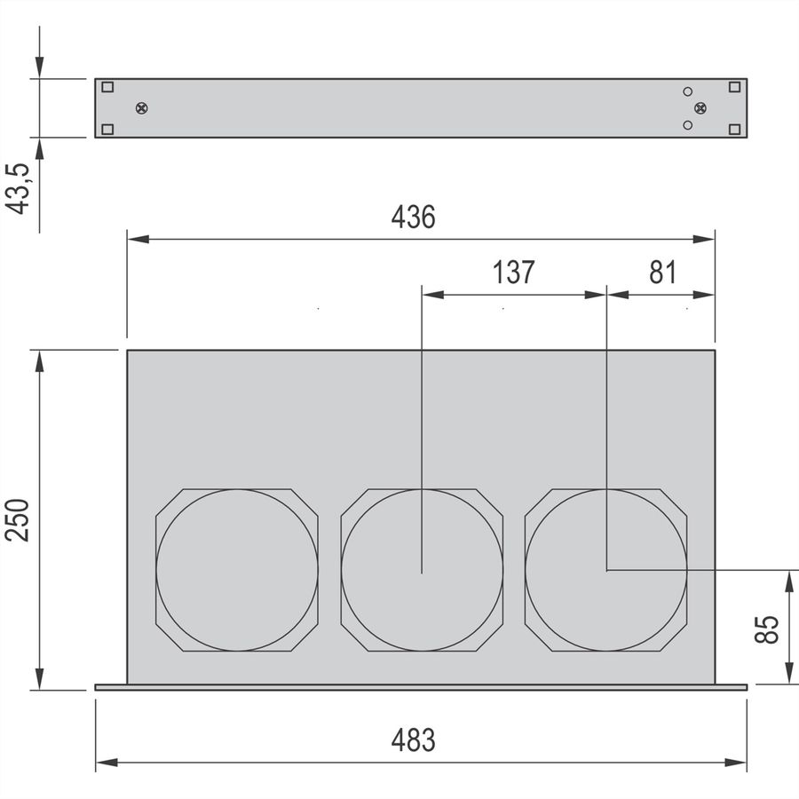 Unité de ventilation 19'' SCHROFF, 1 U, contrôle et surveillance de la vitesse, 3 ventilateurs, 230 VAC