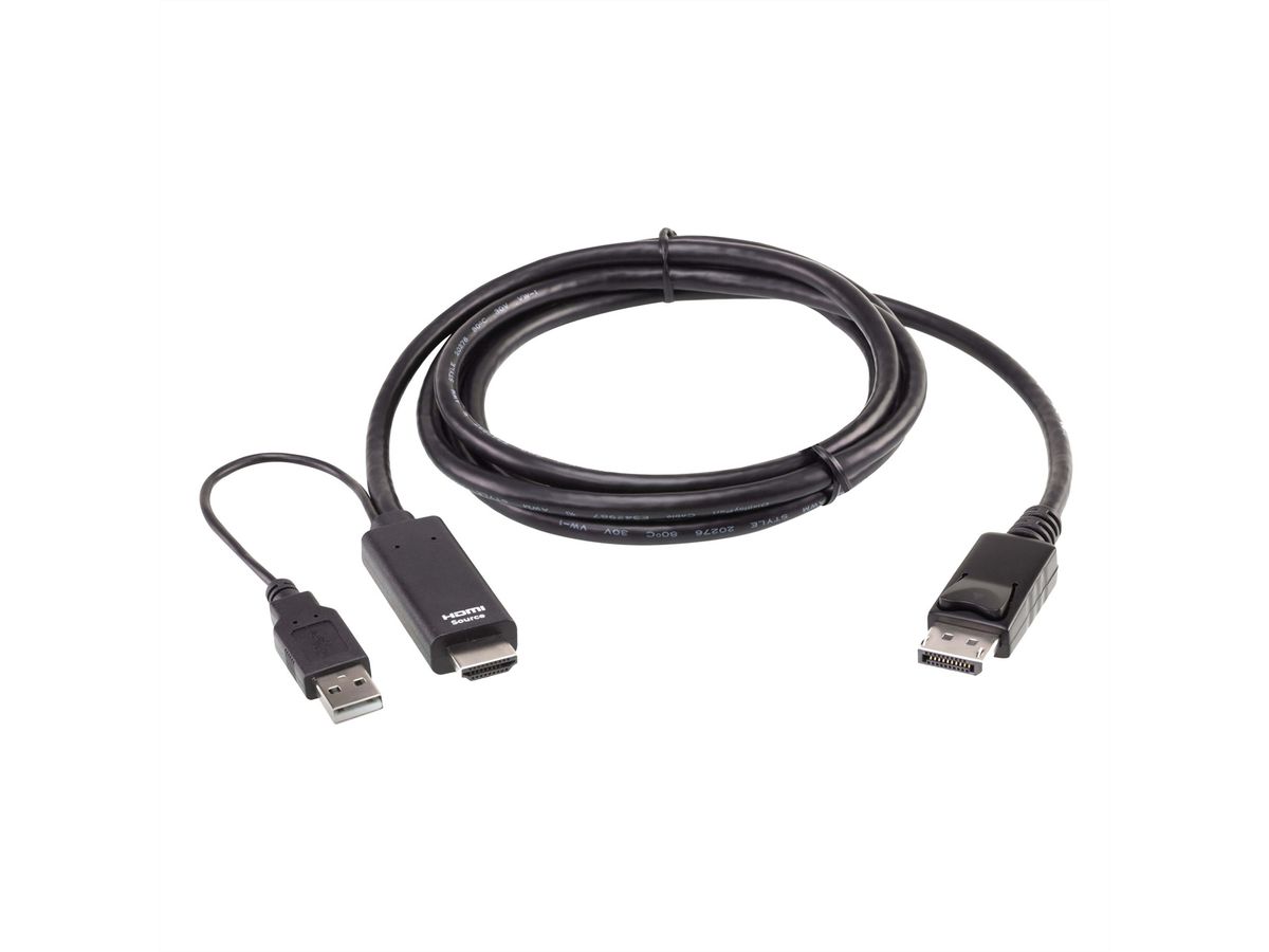 ATEN 2L-7D02HDP Câble HDMI vers DisplayPort True 4K, 1,8m