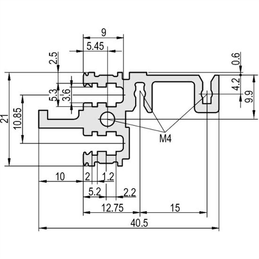 SCHROFF type DH-LD stable, toit long - FICHE MODULAIRE AVANT 84TE DH LD