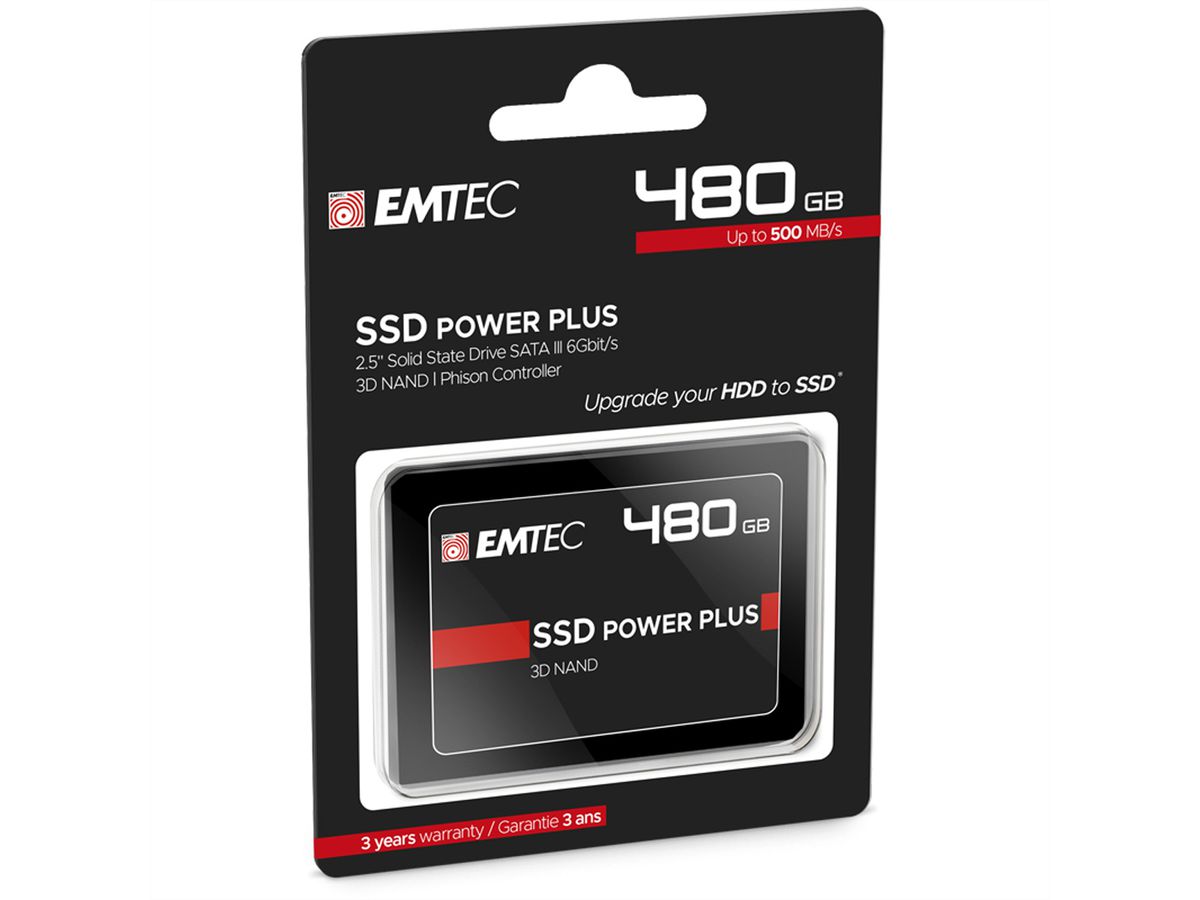 EMTEC SSD interne X150 480GB, SSD Power Plus, 2.5", SATA III 6GB/s