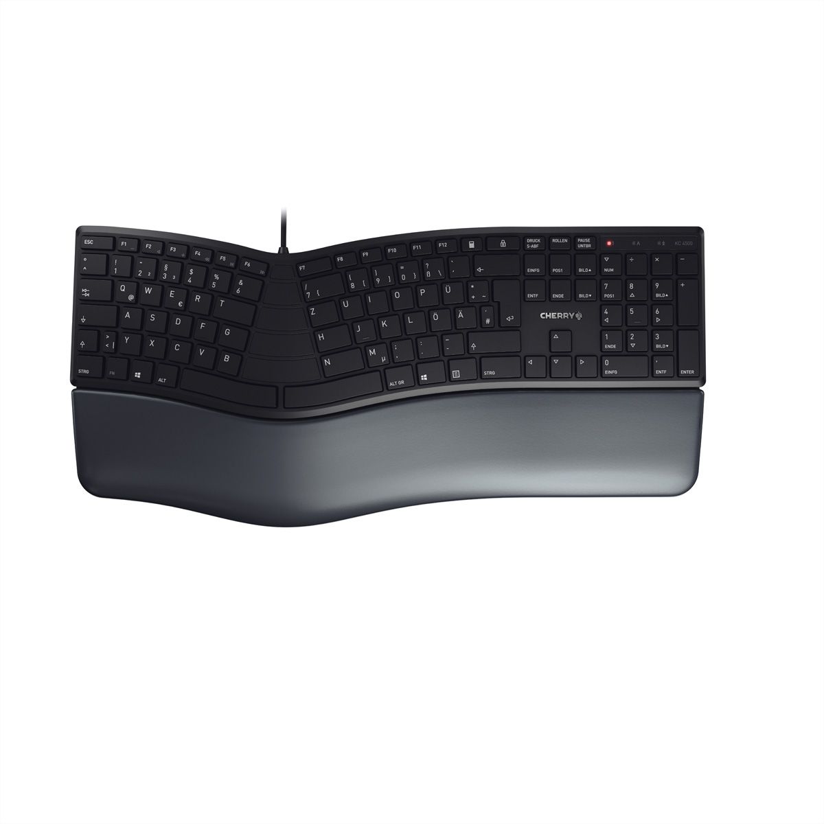 CHERRY KC 4500 ERGO Clavier ergonomique filaire, noir, USB