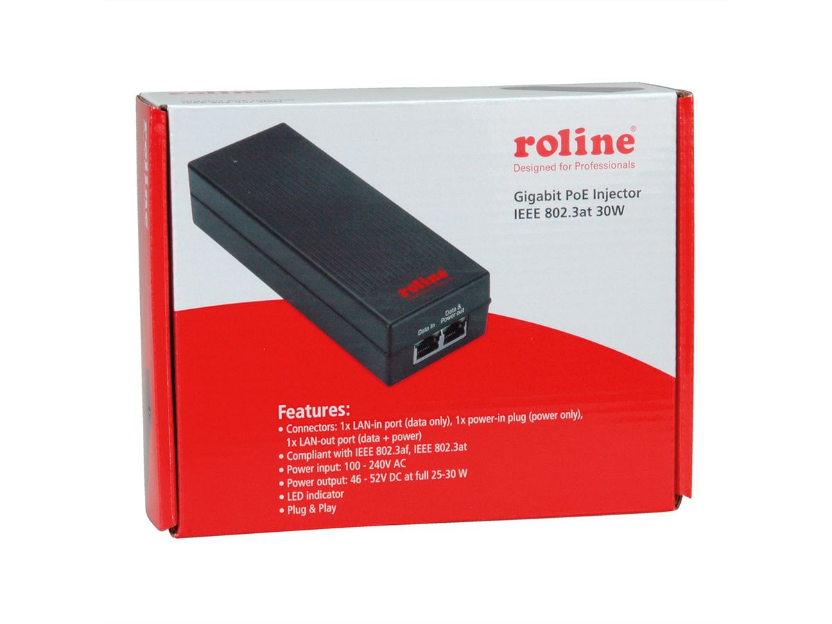 ROLINE Injecteur PoE Gigabit, 30W - SECOMP France