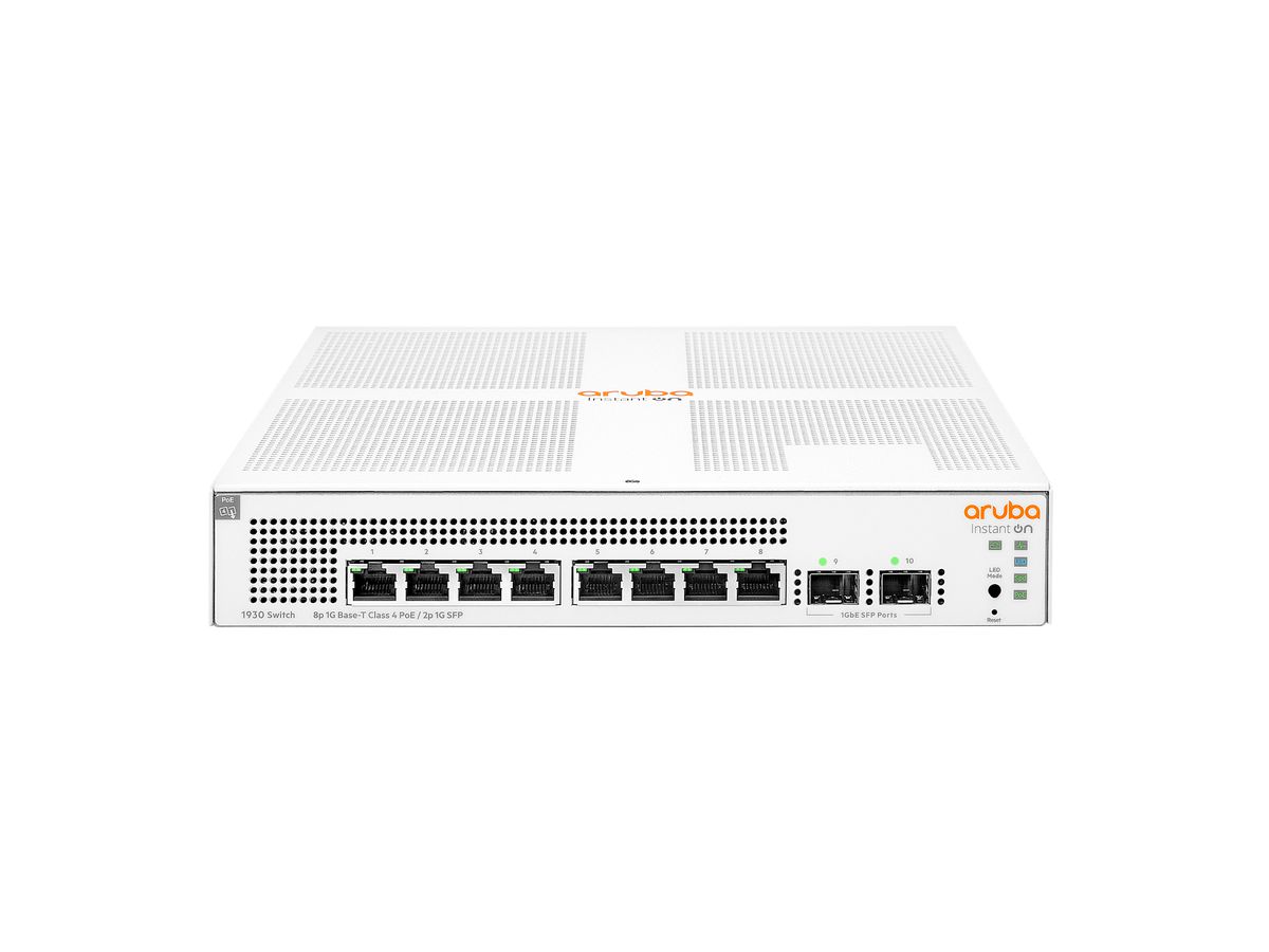 HPE Aruba Networking Aruba Instant On 1930 Géré L2+ Gigabit Ethernet (10/100/1000) Connexion Ethernet, supportant l'alimentation via ce port (PoE) 1U Blanc