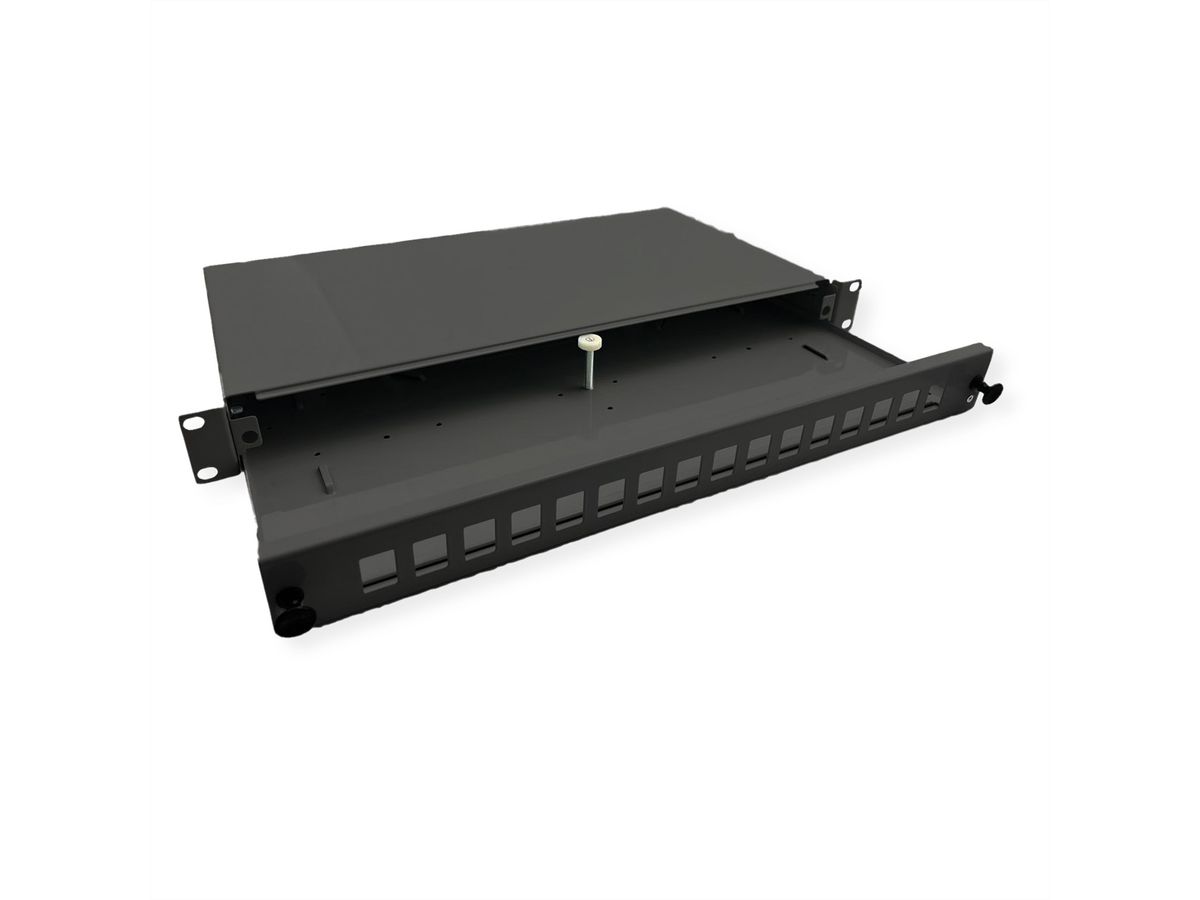 ROLINE Panneau FO 19" vide, 1U, 16 ports, pour Keystones FO, noir