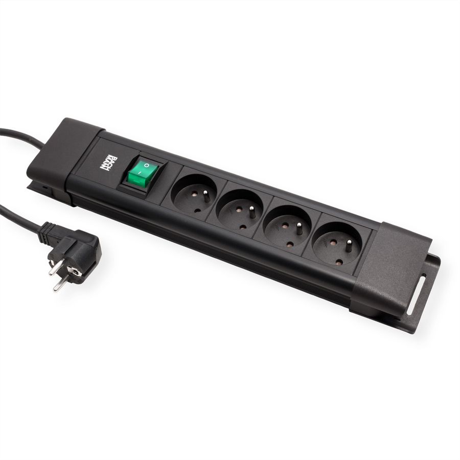 BACHMANN CONNECTUS 4xUTE , 1xinterrupteur 2,0m CEE7/7 noir
