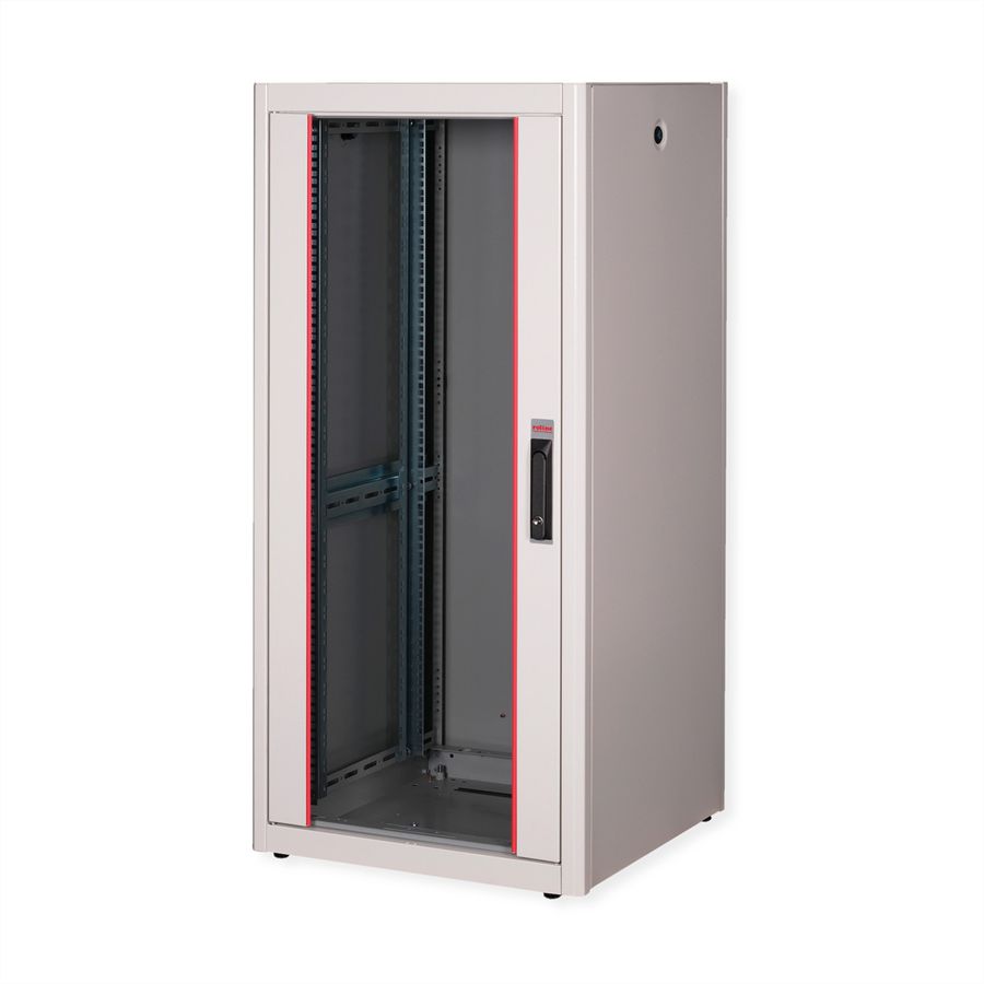 ROLINE 19" Baie réseau Basic 26U, 600x600 LxP Porte verre gris