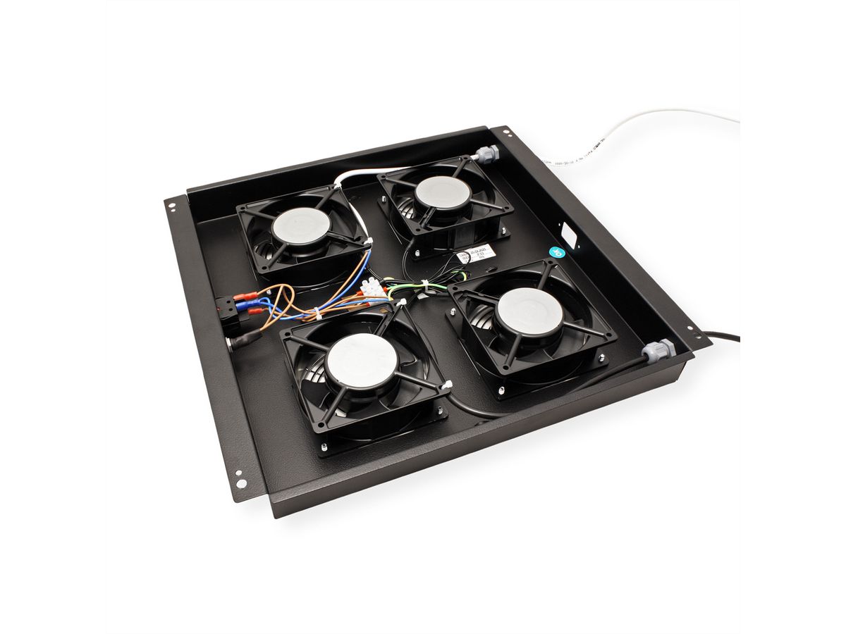 ROLINE Unité de ventilation 4 ventilateurs, thermostat, noir