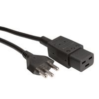 Câble d'alimentation T23 - IEC320-C19 16A/250V, 2m, noir, suisse, 2,0m